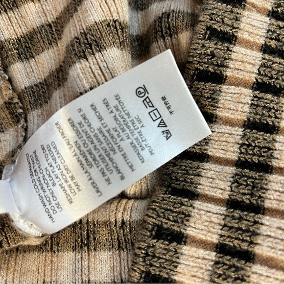 Maeve Anthropologie Pullover Women XS Tan Stripe Turtleneck Sweater Elevated - Picture 10 of 11